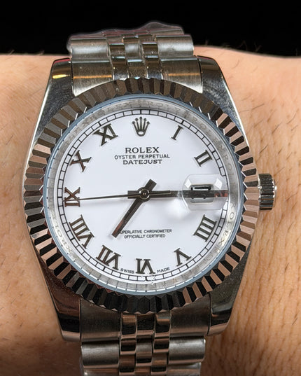 ROLEX DATEJUST PLATEADO - FONDO BLANCO