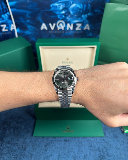 ROLEX DATEJUST WIMBLENDON SUIZO - JUBILEE BISEL ESTRIADO