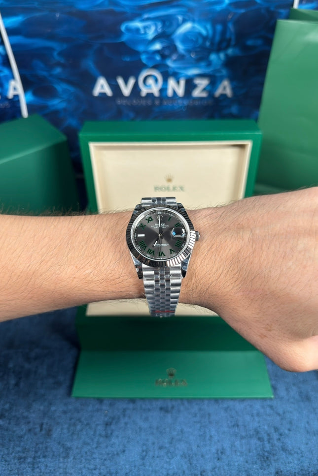 ROLEX DATEJUST WIMBLENDON SUIZO - JUBILEE BISEL ESTRIADO