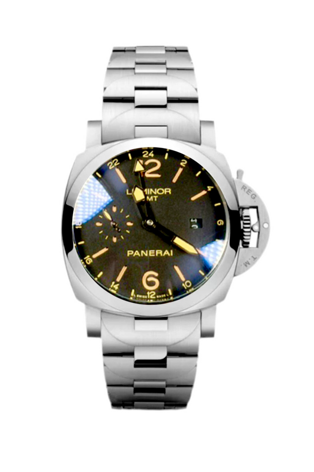 PANERAI LUMINOR GMT- PLATA FONDO NEGRO