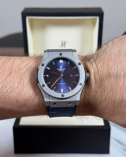 HUBLOT CLASSIC TITANIUM FUSION BLUE DIAL
