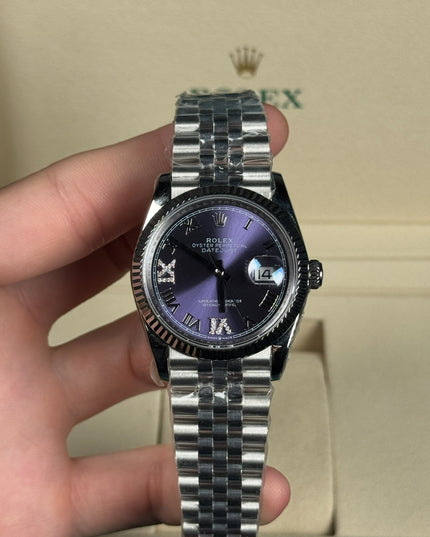 ROLEX DATEJUST DAMA 36MM VIOLETA SUIZO DIAMANTES