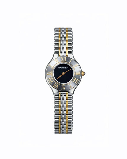 CARTIER MUST 21 DOBLE TONO FONDO NEGRO