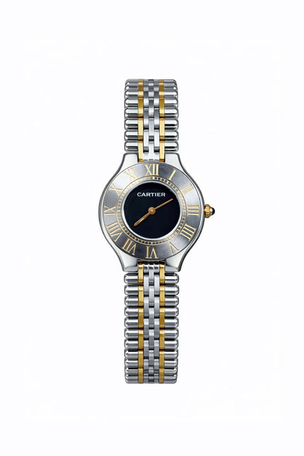 CARTIER MUST 21 DOBLE TONO FONDO NEGRO