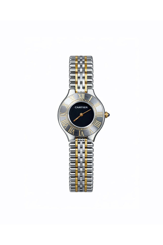 CARTIER MUST 21 DOBLE TONO FONDO NEGRO
