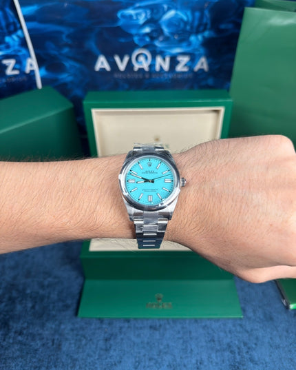 ROLEX OYSTER PERPETUAL 36MM SUIZO - FONDO AZUL TURQUESA