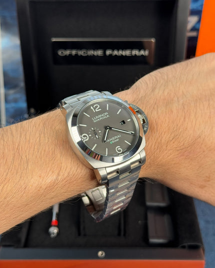 PANERAI LUMINOR MARINA ESTEEL - PLATA FONDO GRIS