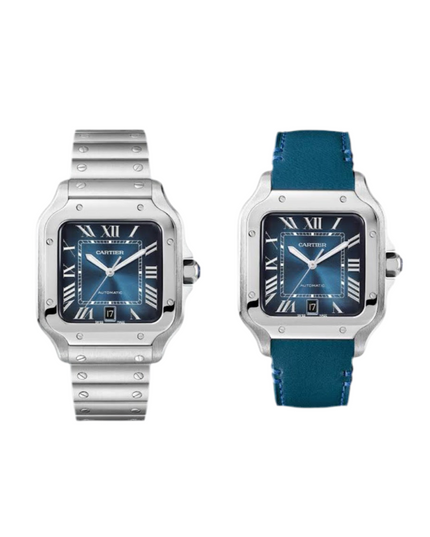 CARTIER SANTOS SUIZO DOBLE EXTENSIBLE - FONDO AZUL