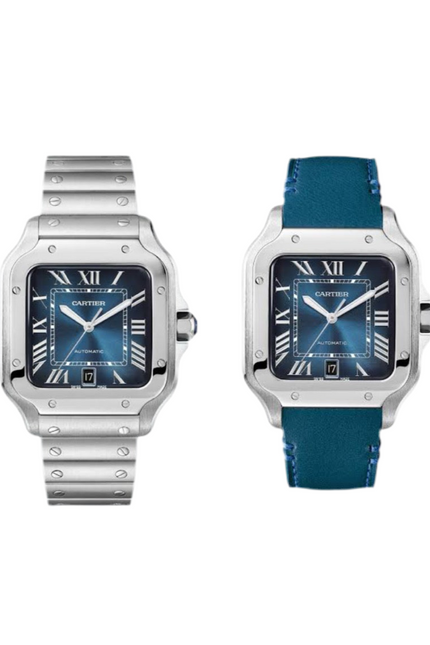 CARTIER SANTOS SUIZO DOBLE EXTENSIBLE - FONDO AZUL