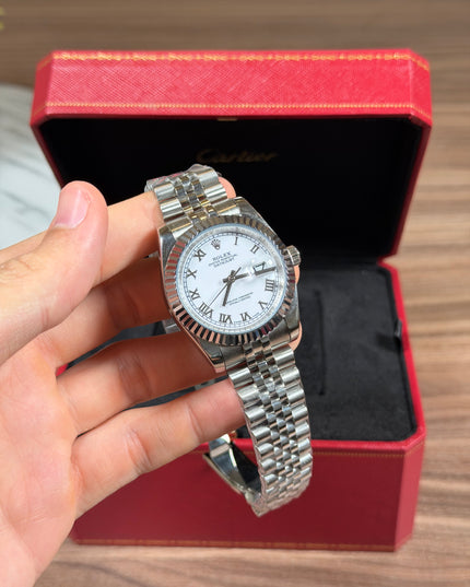 ROLEX DATEJUST PLATEADO - FONDO BLANCO