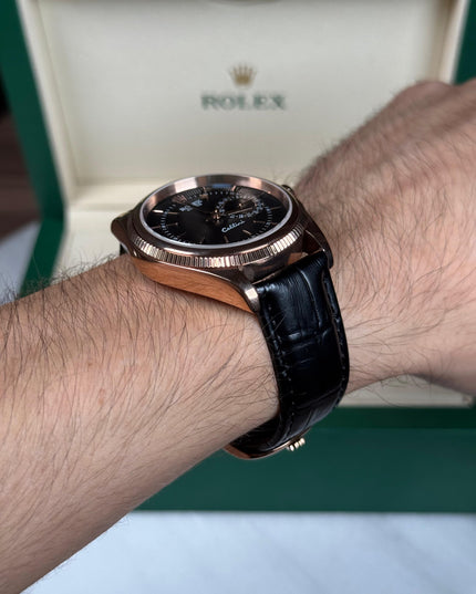 ROLEX CELLINI DATE - ROSEGOLD NEGRO