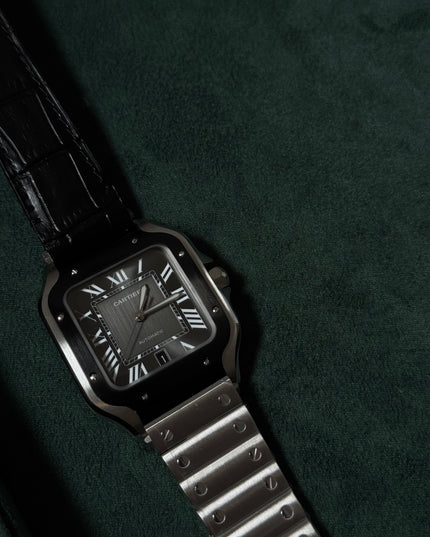 CARTIER SANTOS SUIZO - FONDO NEGRO