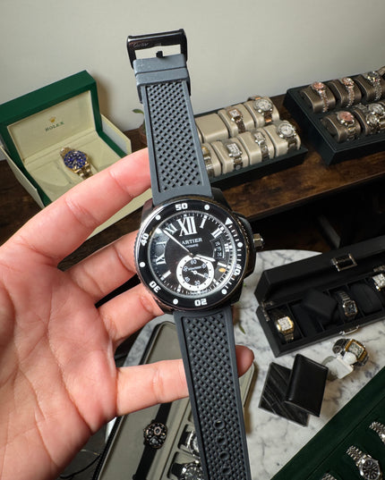 CARTIER DIVER AUTOMATIC - NEGRO CON PLATA