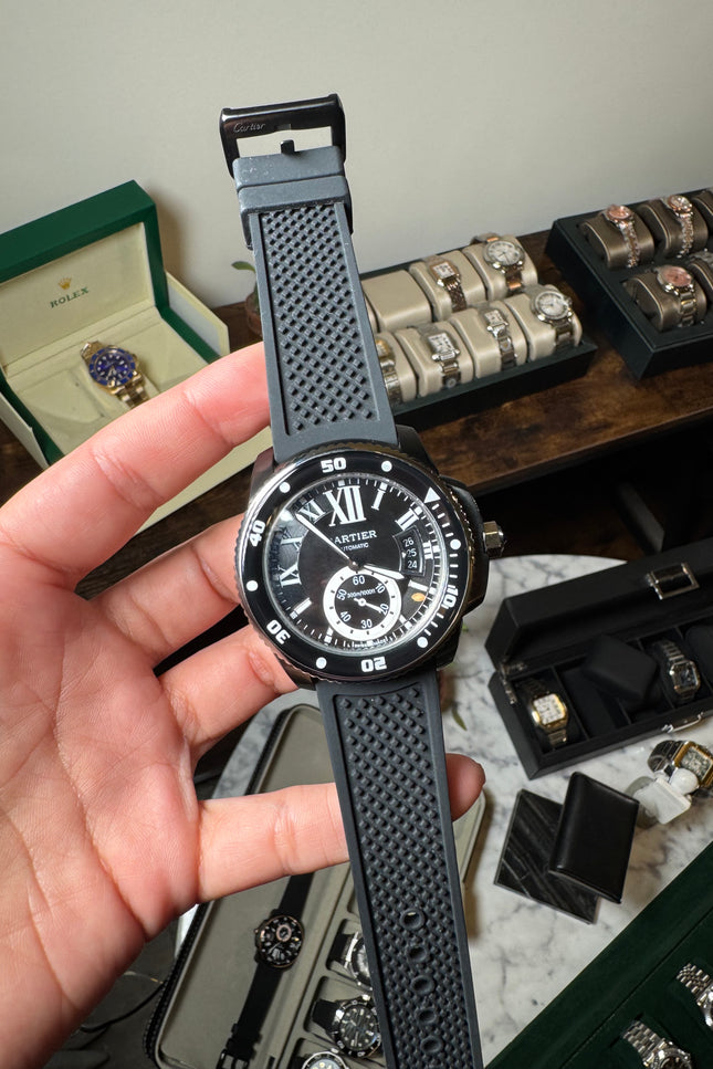 CARTIER DIVER AUTOMATIC - NEGRO CON PLATA