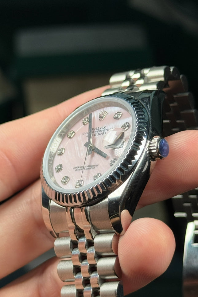ROLEX DATEJUST  - DIAMANTES FONDO ROSA