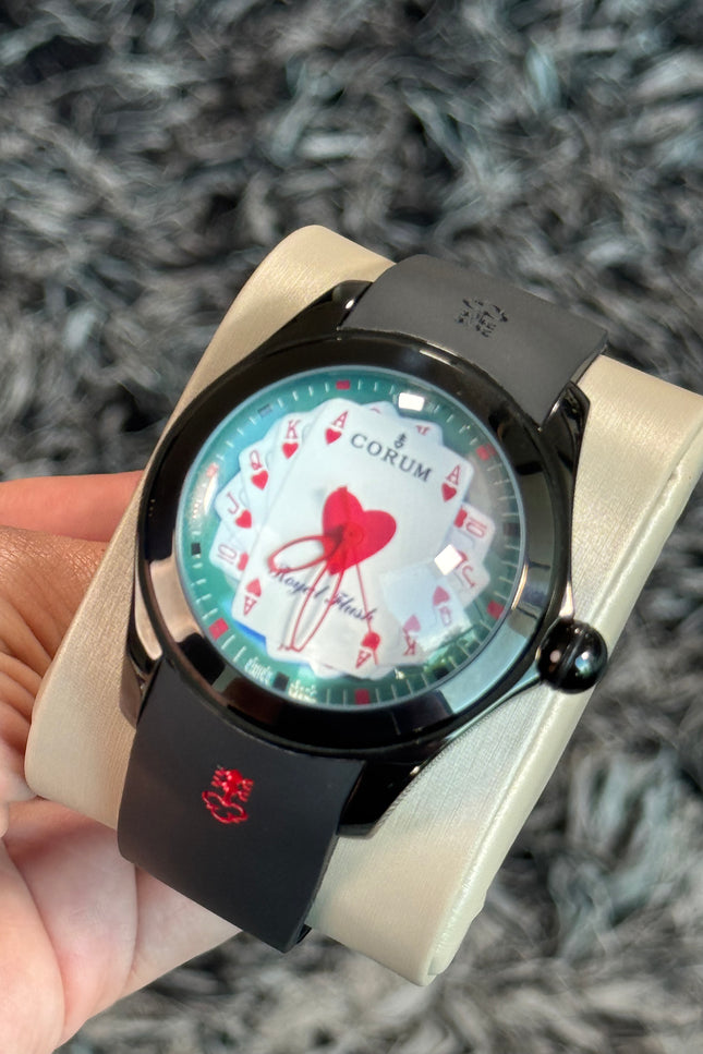 CORUM BUBBLE POKER ROYAL FLUSH - BLACK