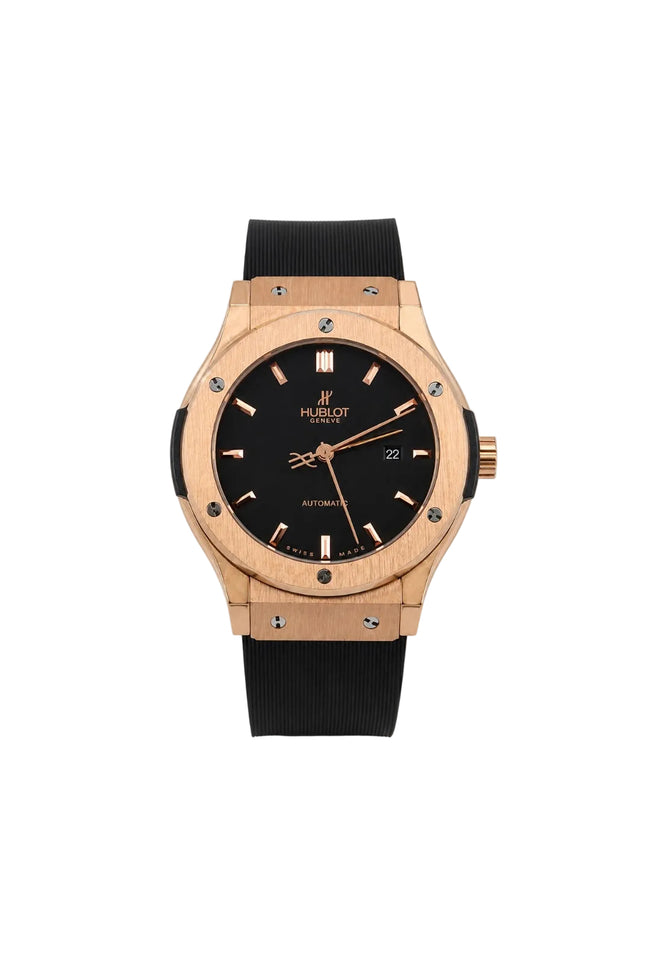 HUBLOT CLASSIC FUSION CERAMIC KING GOLD BLACK DIAL