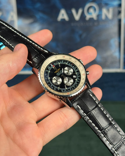 BREITLING CRONÓMETRO NAVITIMER - PIEL NEGRO