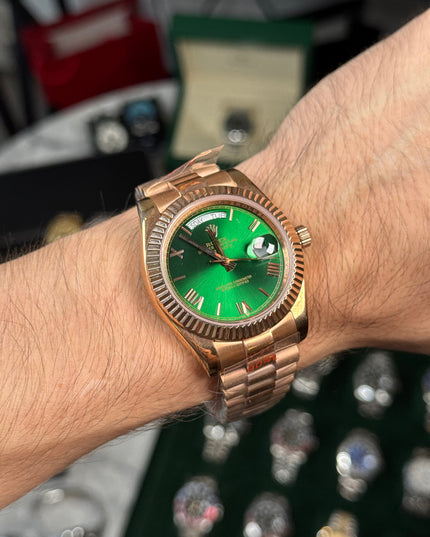 ROLEX DAY DATE ROSEGOLD - FONDO VERDE