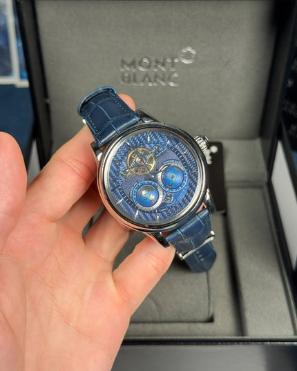 MONTBLANC TOURBILLON CYLINDRIQUE GEOSPHERES VASCO DA GAMA BLUE DIAL