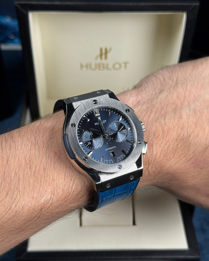 HUBLOT CRONO CLASSIC FUSION - AZUL PLATEADO