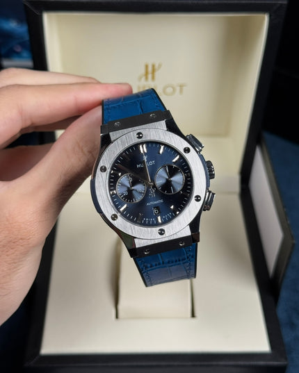 HUBLOT CRONO CLASSIC FUSION - AZUL PLATEADO