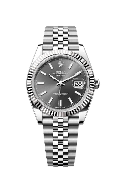 ROLEX DATEJUST PLATEADO - FONDO GRIS