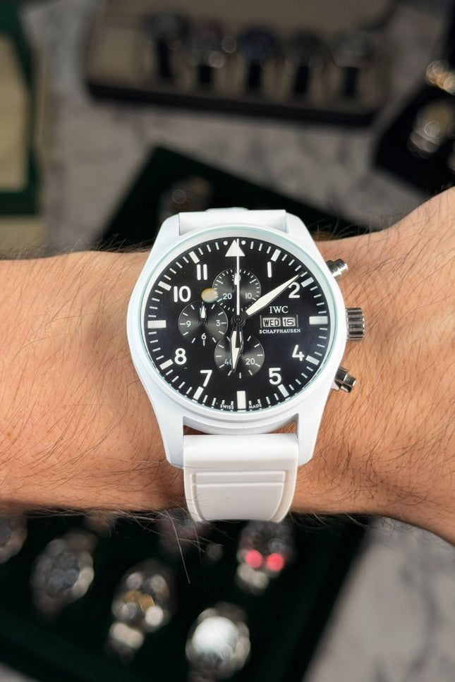 IWC SCHAFFHAUSEN PILOT CHRONOGRAPH BLANCO