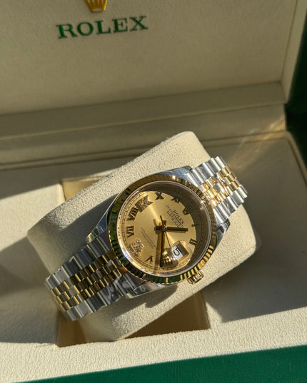 ROLEX DATEJUST DAMA 36MM DORADO SUIZO DIAMANTES