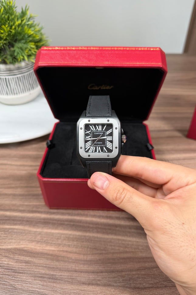 CARTIER SANTOS 100 NEGRO LONA