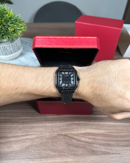 CARTIER SANTOS FULL ICE NEGRO SUIZO