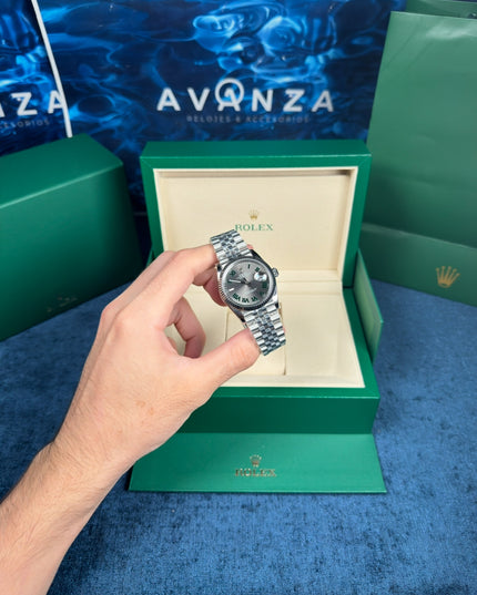 ROLEX DATEJUST WIMBLENDON DAMA SUIZO - JUBILEE BISEL ESTRIADO