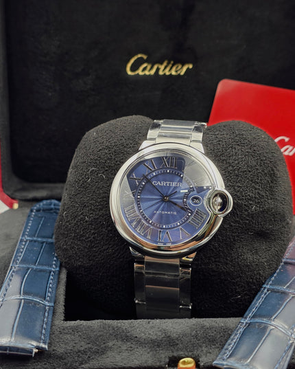 CARTIER BALLON BLEU SUIZO DOBLE EXTENSIBLE - FONDO AZUL