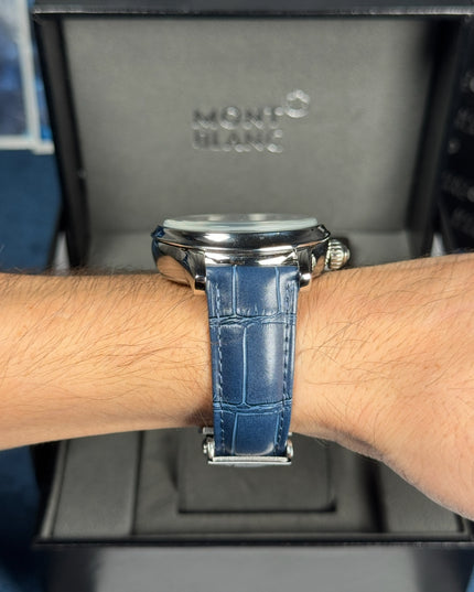 MONTBLANC TOURBILLON CYLINDRIQUE GEOSPHERES VASCO DA GAMA BLUE DIAL