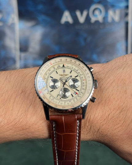 BREITLING CRONÓMETRO NAVITIMER - PIEL CAFÉ