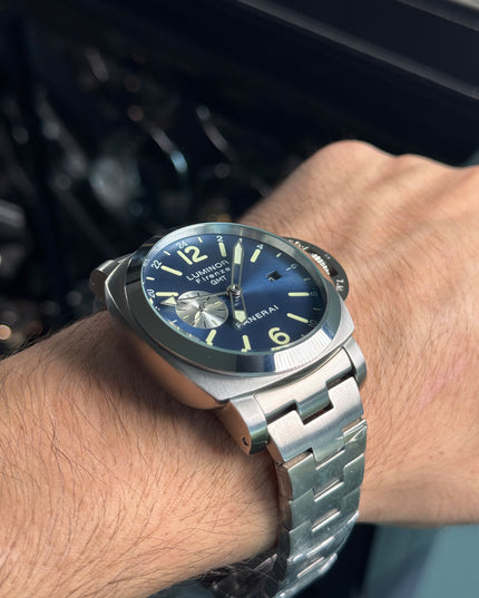 PANERAI LUMINOR GMT AUTOMATIC- PLATA FONDO AZUL