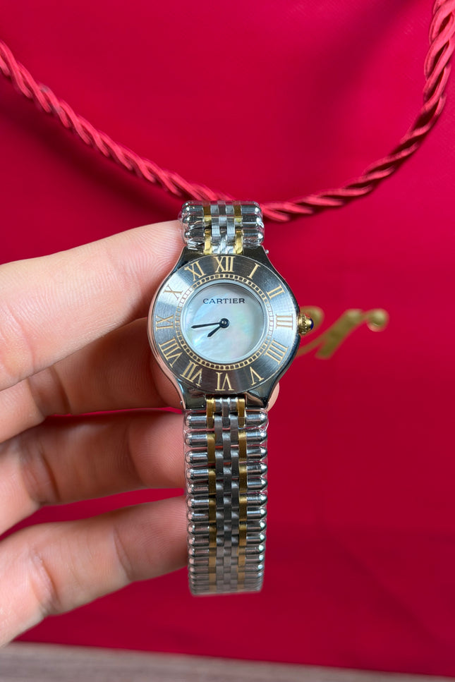 CARTIER MUST 21 DOBLE TONO FONDO BLANCO