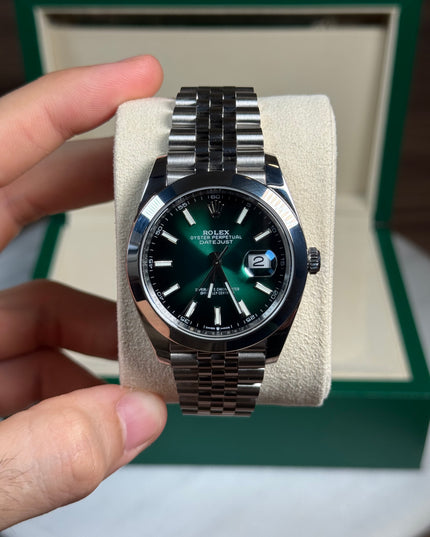 ROLEX DATEJUST 41 WIMBLEDON GREEN DIAL SUIZO