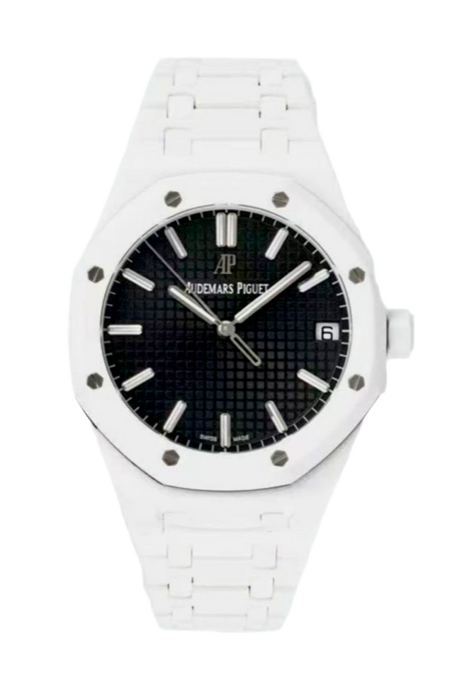 AUDEMARS PIGUET ROYAL OAK SUIZO - BLANCO FONDO NEGRO