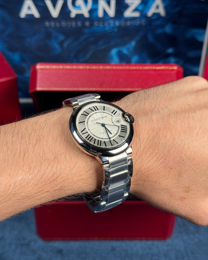 CARTIER BALLON BLEU SUIZO DOBLE EXTENSIBLE - FONDO BLANCO