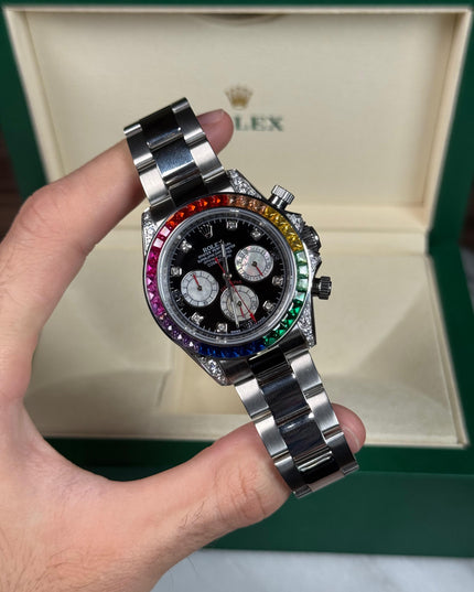 ROLEX DAYTONA RAINBOW PLATEADO