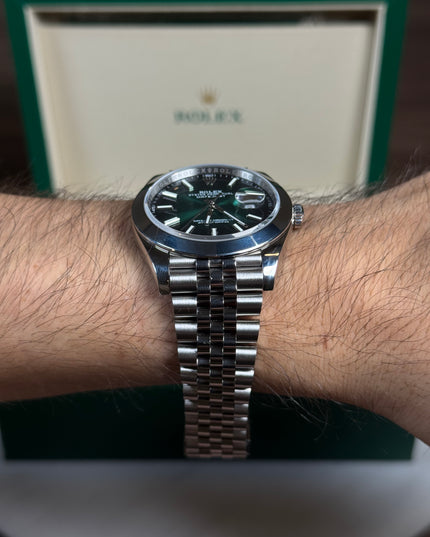 ROLEX DATEJUST 41 WIMBLEDON GREEN DIAL SUIZO
