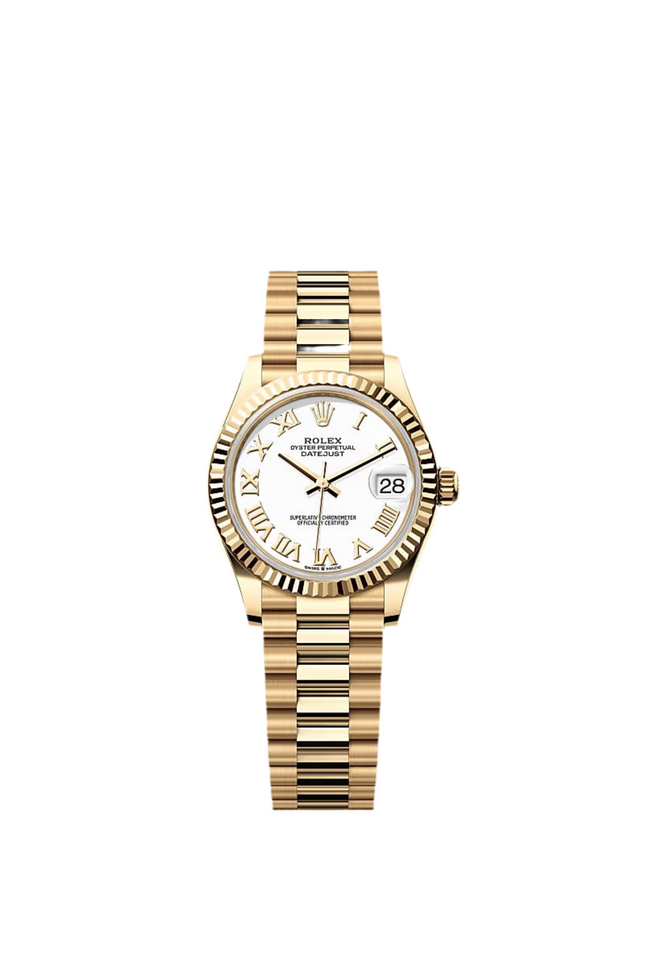 ROLEX DATEJUST 31 DAMA - DORADO FONDO BLANCO