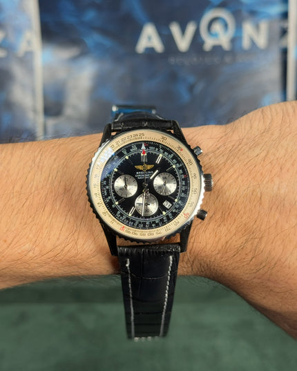 BREITLING CRONÓMETRO NAVITIMER - PIEL NEGRO