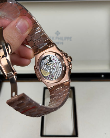 PATEK PHILIPPE NAUTILUS MOON PHASE ROSEGOLD