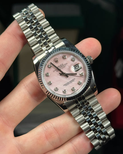 ROLEX DATEJUST  - DIAMANTES FONDO ROSA