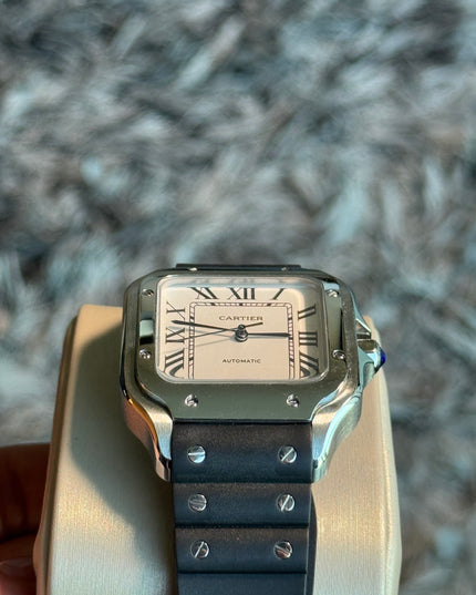 CARTIER SANTOS EXTENSIBLE CAUCHO - FONDO BLANCO