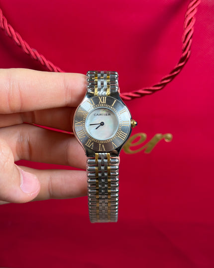 CARTIER MUST 21 DOBLE TONO FONDO BLANCO