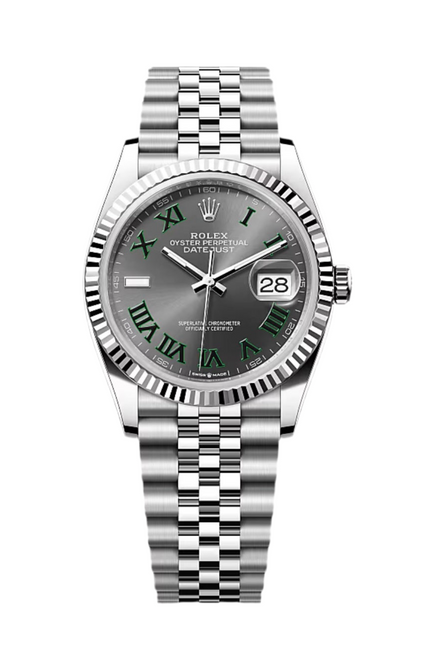 ROLEX DATEJUST WIMBLENDON SUIZO - JUBILEE BISEL ESTRIADO
