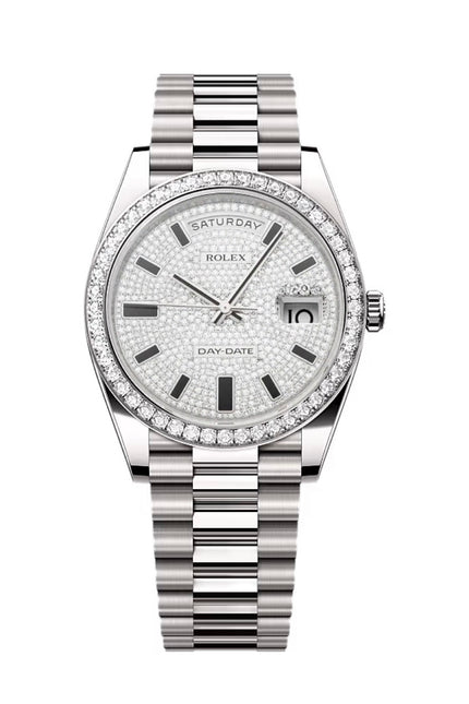 ROLEX DAY- DATE DIAMANTES PLATEADO